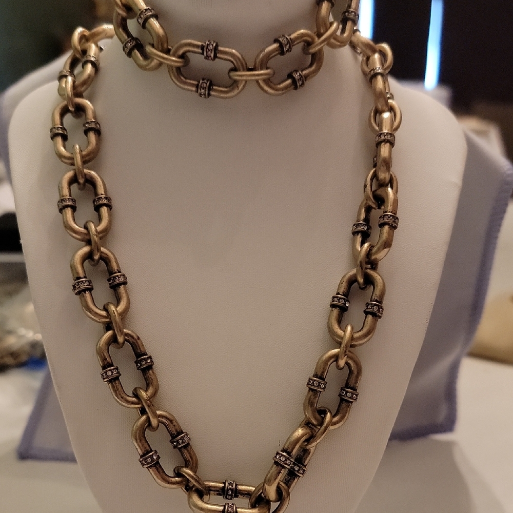 Elegant Gold and Silver Chain Necklace Set